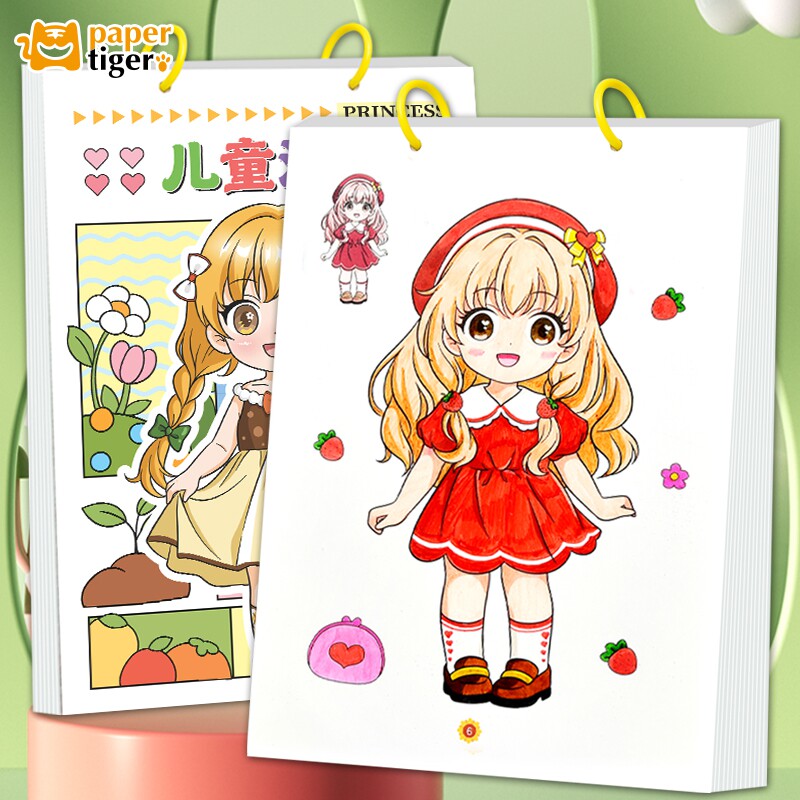 公主涂色本女孩美少女趣味填色画画书儿童马克笔绘画册卡通涂鸦本