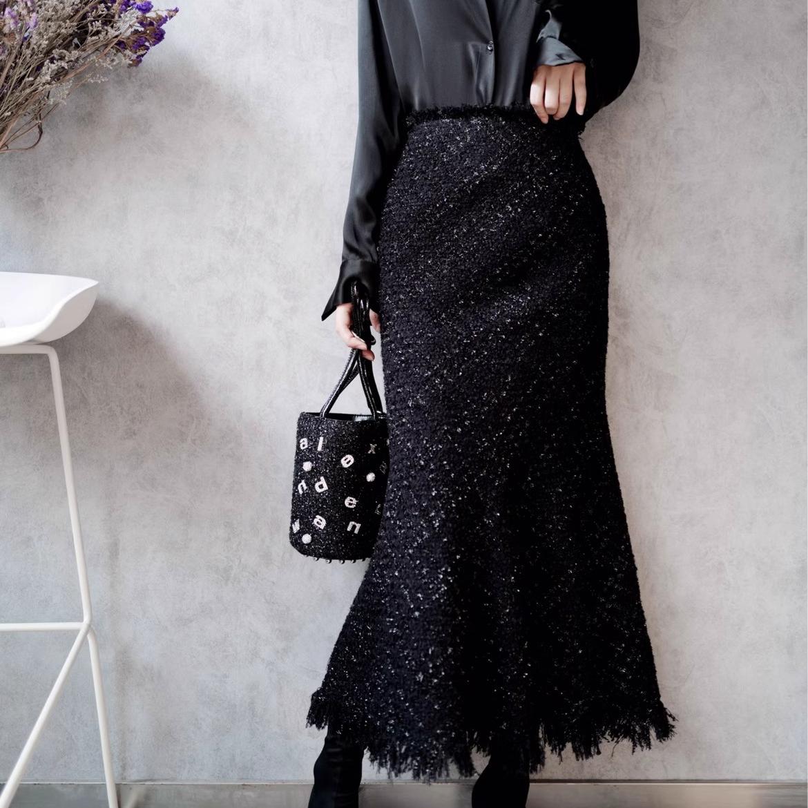 亮丝流苏2024秋季新款半身裙法式