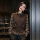 显瘦格子衬衫 时尚 新款 女2026春季 两件套 咖色针织系带马甲套装