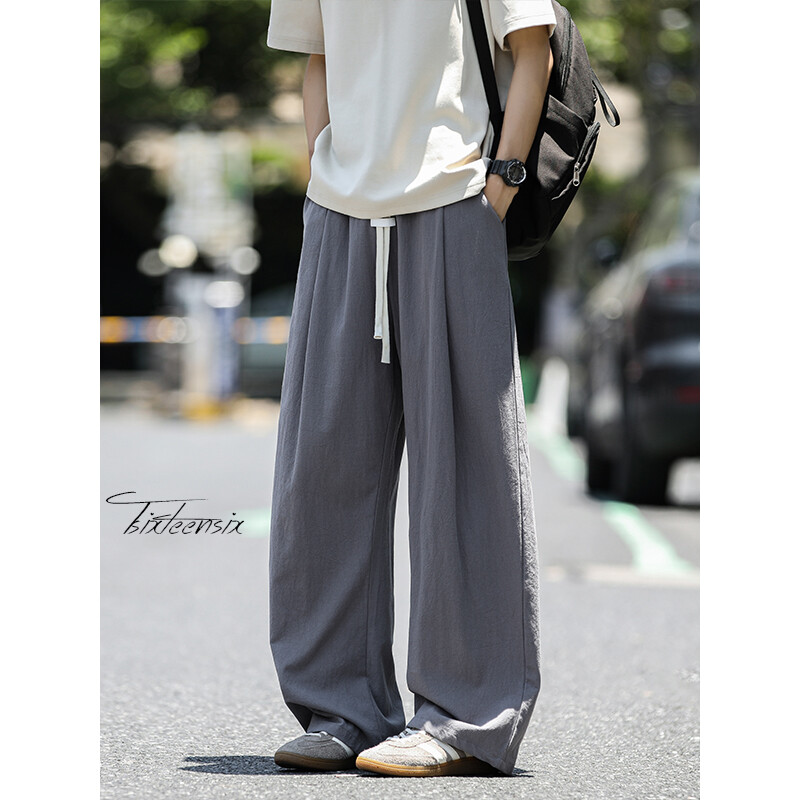 男装休闲裤其它（服饰）宽松型中腰长裤3XL2XL4XLXLML青春流行青