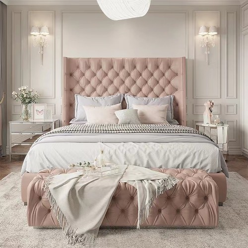 法式奶油风双人床1.8米