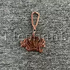 Syna World Rose Gold Metal Keychain Pendant Creative Bag Accessories Central Cee Hip Hop