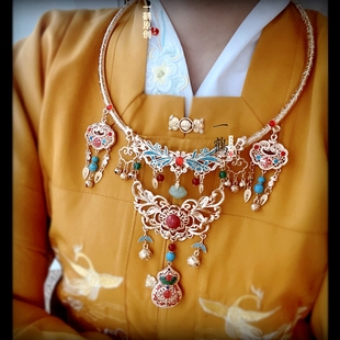 锁福 汉服璎珞古风葫芦锁项圈明制华丽富贵宋制唐风中式婚礼新娘