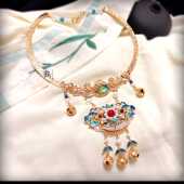 马面配饰璎珞流苏晚明风平安锁汉服古风项圈明制中式 唐风项链饰品