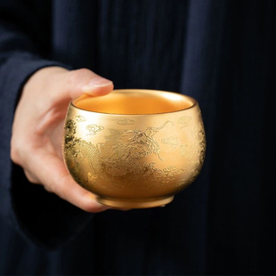 鎏金龙凤茶杯主人单杯大师级高端陶瓷品茗杯茶盏个人专用茶具送礼