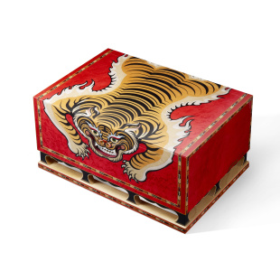 雪茄保湿箱 雪松木百宝嵌伏虎纹 收藏高端定制限量18支  端木良锦