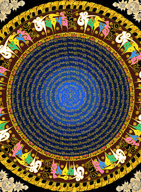 唐卡坛城描金DIY纯棉油画布