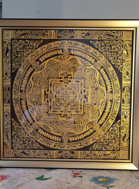 唐卡描金时轮金刚坛城diy手绘