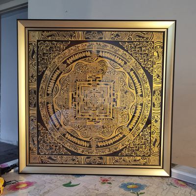 唐卡描金时轮金刚坛城diy手绘