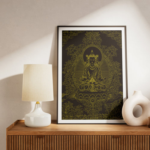 大日如来唐卡纯棉油画布唐卡描金