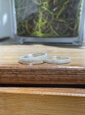 手工999足银满天星圆弧戒指