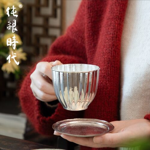纯银时代菊瓣马克杯260ml送礼