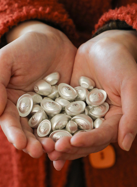 纯银时代福字实心银元宝足银999投资送礼白银银锭摆件招财进宝大