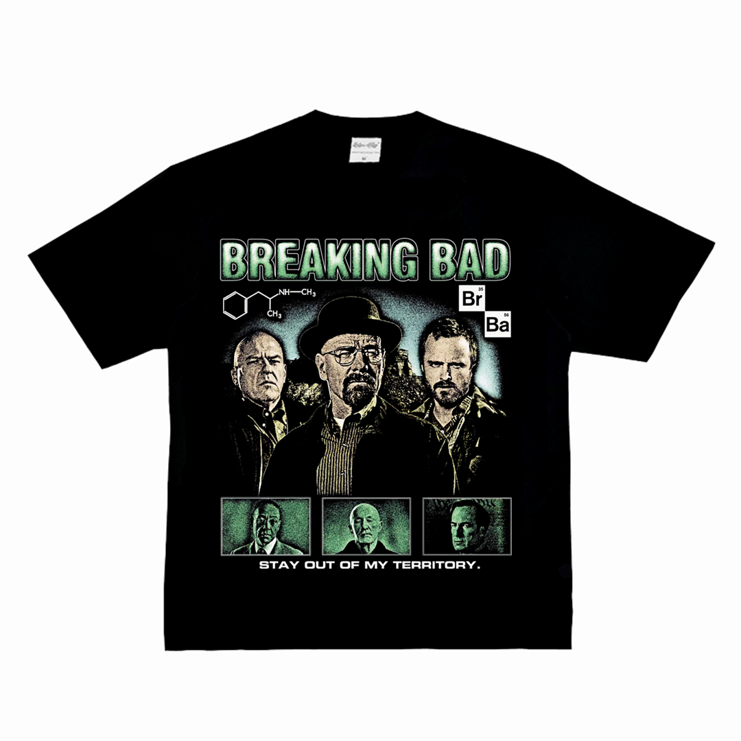 绝命毒师 老白 美剧美式街头复古VTG纯棉宽松数码直喷长短袖T恤潮