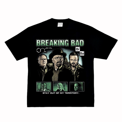 绝命毒师 老白 美剧美式街头复古VTG纯棉宽松数码直喷长短袖T恤潮