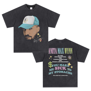 公鸭Drake德雷克Anita Max Wynn专辑联名短袖 美式复古纯棉T恤