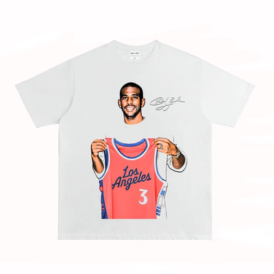 克里斯 保罗 Chris Paul 美式复古VTG篮球街头纯棉长短袖Tt恤国潮