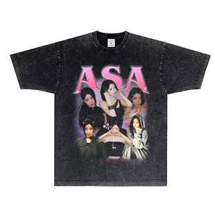 t恤男女款 BABYMONSTER组合ASA同款 纯棉亲肤宽松复古印花透气短袖