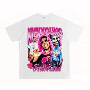 小领口做旧复古VTG纯棉国潮篮球长短袖 尼克杨 美式 Young T恤 Nick