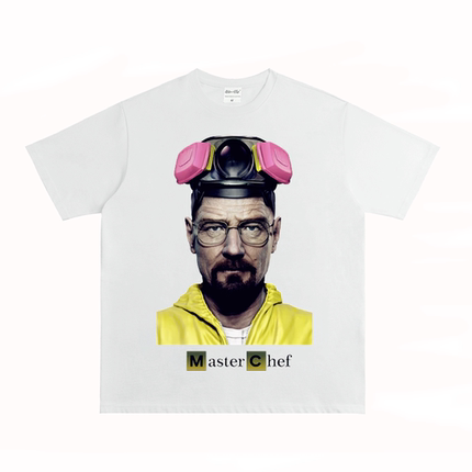 绝命毒师 老白 经典美剧街头复古VTG做旧宽松男女同款长短袖T恤潮