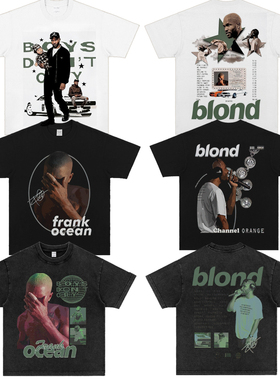 Frank Ocean Blond Blonde tee  Orange 法海弗兰克短袖美式复古
