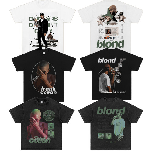 Frank Ocean Blond Blonde tee  Orange 法海弗兰克短袖美式复古