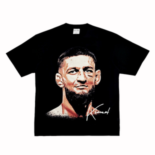 复古VTG格斗拳击纯棉小众长短袖 大头美式 T恤潮 奇马耶夫 狼王