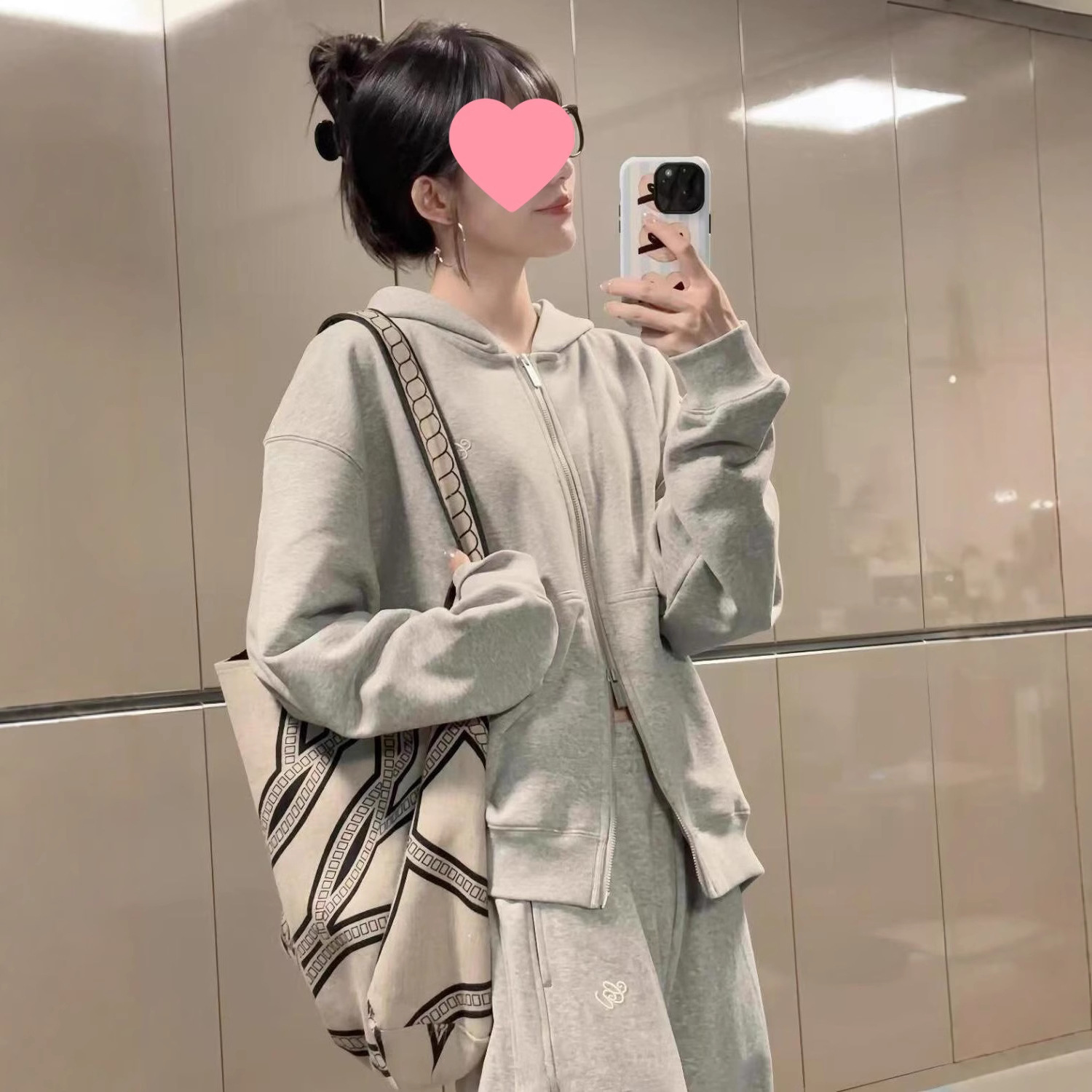 休闲运动服套装女秋冬季新款连帽开衫卫衣长裤时尚少女跑步