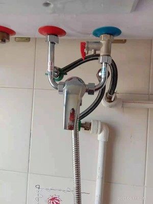 全铜电热水器混水阀明装冷热水龙头淋浴花洒龙头配件混合阀配大全