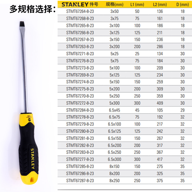 STANLEY 강력한 평행 일자 드라이버 STMT67570-8-23