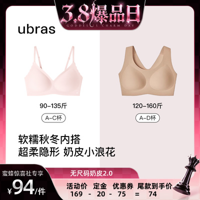 【38爆品日】ubras 2026新升级小奶皮2.0背心文胸