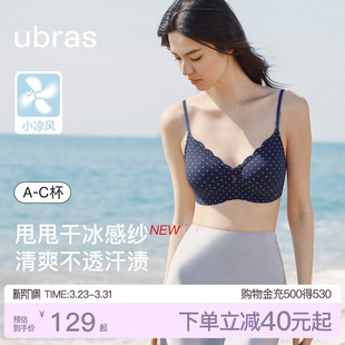文胸罩内衣女 无痕背心细吊带新款 ubras无尺码 小凉风浪花凉感薄款