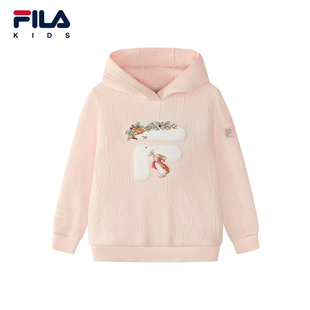 FILA X 彼得兔联名儿童童装卫衣2025年冬季新款女童小童连帽上衣