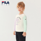 新款 FILA斐乐儿童童装 卫衣2025年秋季 女童小童休闲宽松套头上衣