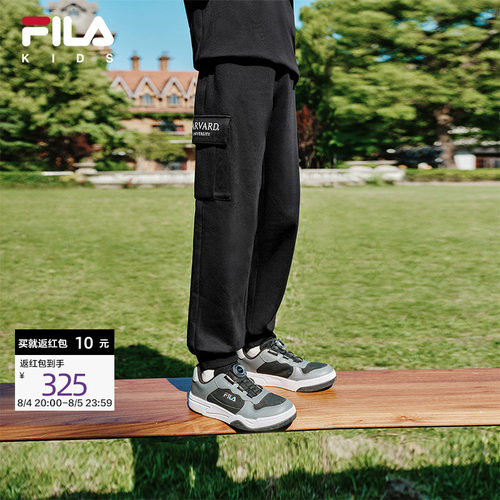 FILA X HARVARD哈佛联名童装裤子2025年秋季新款男童休闲工装裤