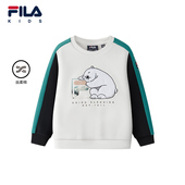 新款 FILA斐乐儿童童装 卫衣2025年冬季 男小童休闲全棉套头圆领上衣