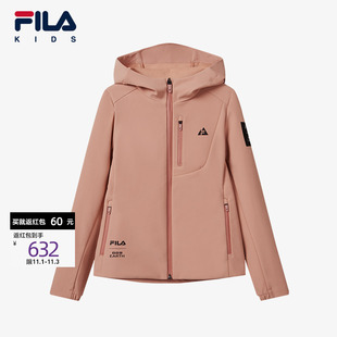 新款 FILA 2024春季 EARTH联名系列斐乐童装 女中大童梭织外套 BBC