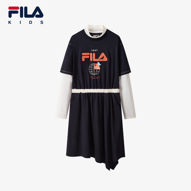 FILA斐乐假两件针织连衣裙