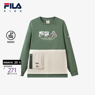 新款 EARTH联名系列儿童卫衣2024春季 男中大童套头卫衣 BBC FILA