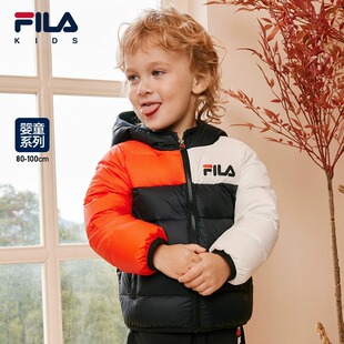 FILA 斐乐儿童童装羽绒服秋冬新款婴幼童男女连帽保暖轻量外套潮