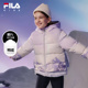 新款 FILA斐乐童装 儿童羽绒服冬季 女大童洋气鸭绒保暖连帽外套满印