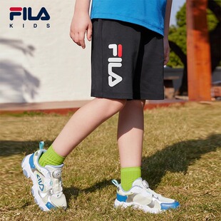 FILA斐乐童装儿童短裤夏季新款男女中大童休闲运动抗菌五分裤子