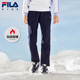 儿童长裤 冬季 新款 FILA斐乐童装 女中大童加绒保暖户外针织运动裤 子