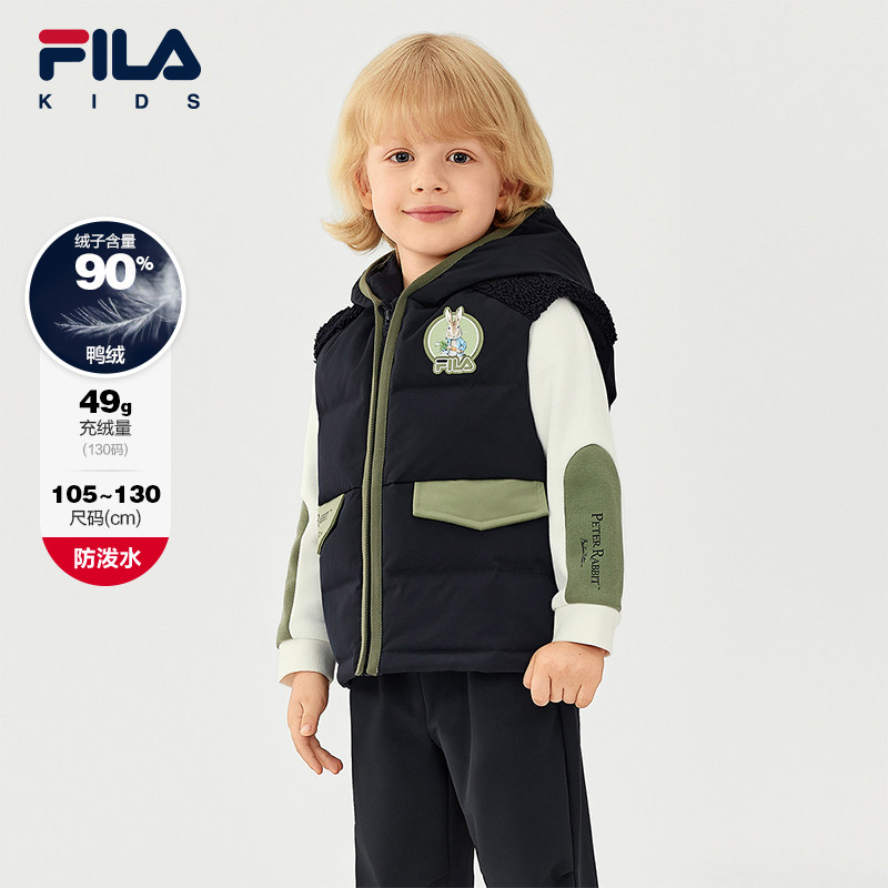 FILA X 彼得兔联名儿童羽绒马甲男童2025冬季新款小童外套钻石绒,童装/婴儿装/亲子装,羽绒马甲,淘宝优惠券,粉丝福利购,淘宝优惠卷