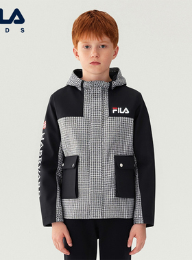 FILA X HARVARD哈佛联名儿童外套2025秋季新款男中大童学院风上衣