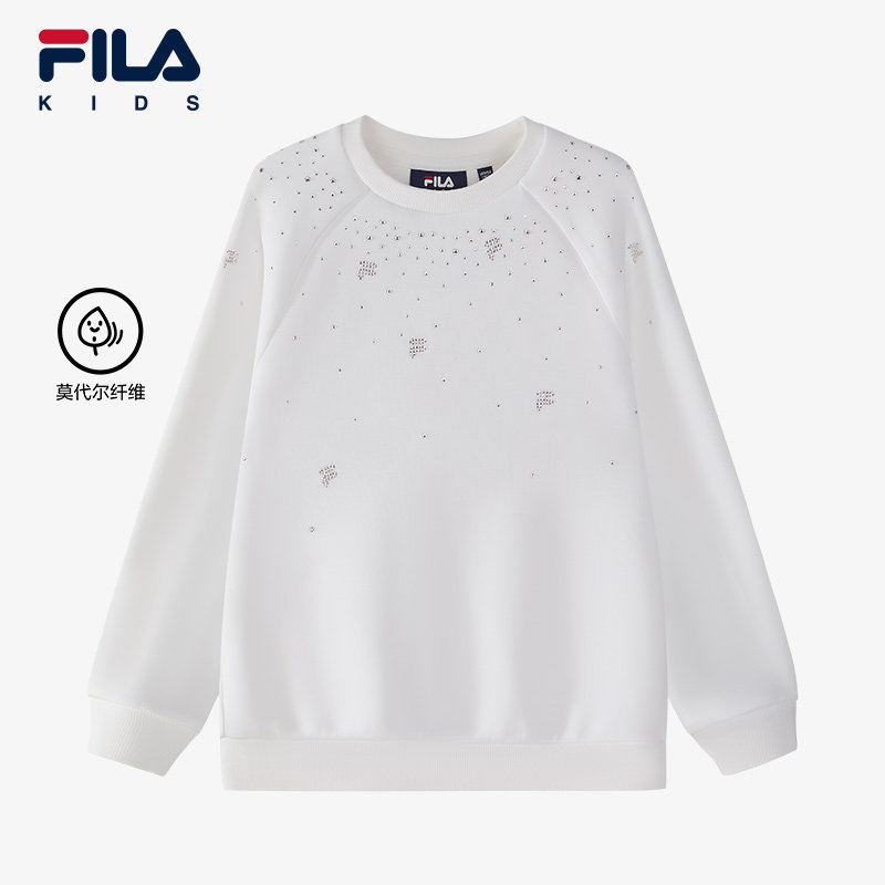FILA斐乐童装儿童套头卫衣2025年春季新款女中大童休闲圆领上衣潮,童装/婴儿装/亲子装,卫衣/绒衫,淘宝优惠券,粉丝福利购,淘宝优惠卷