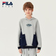 新款 FILA斐乐儿童童装 上衣2025年冬季 男童中大童休闲宽松连帽卫衣