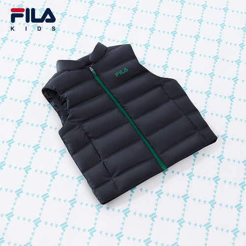 FILA斐乐儿童羽绒马甲2025冬季新款童装小童背心外套宝宝保暖上衣