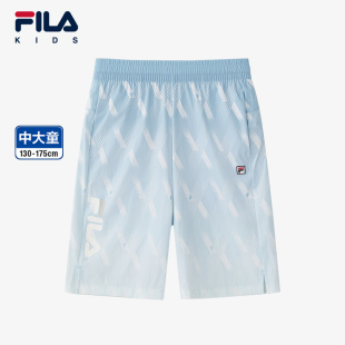 男中大童运动透气梭织五分裤 FILA斐乐儿童童装 新款 2025年夏季 短裤