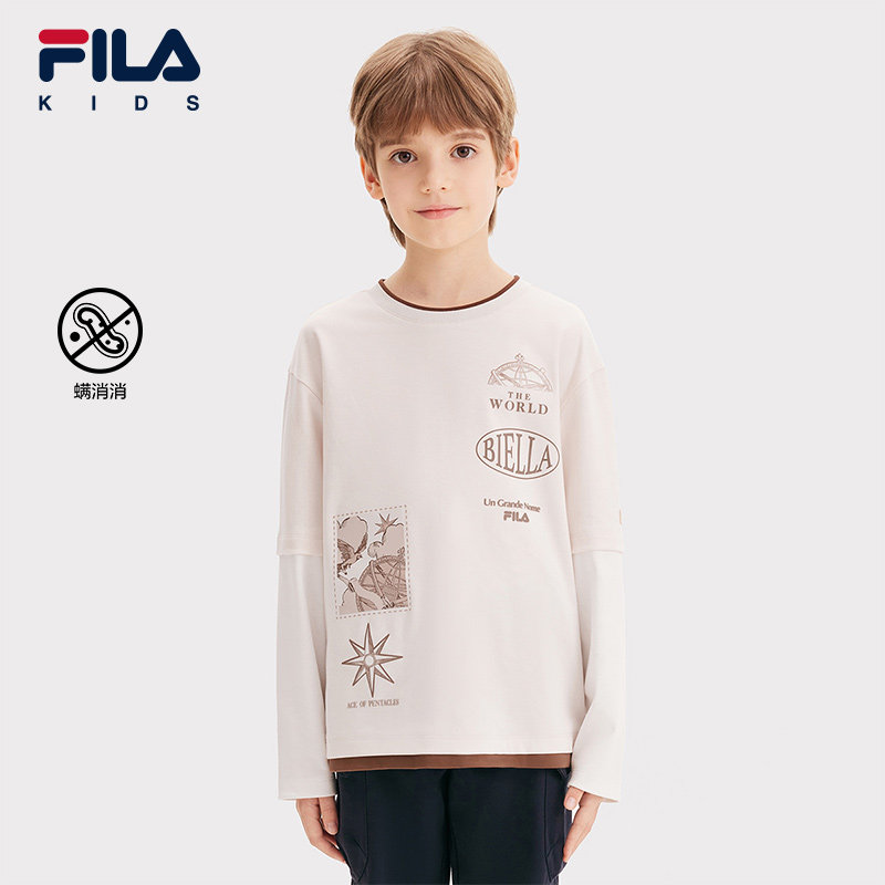 【螨消消】FILA斐乐童装儿童长袖T恤2025年春季新款男中大童上衣,童装/婴儿装/亲子装,T恤,淘宝优惠券,粉丝福利购,淘宝优惠卷